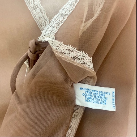 60s 70S VINTAGE VANITY FAIR BOHO FEMININE SHEER LACE TRIM LINGERIE CHEMISE TOP - Picture 8 of 15